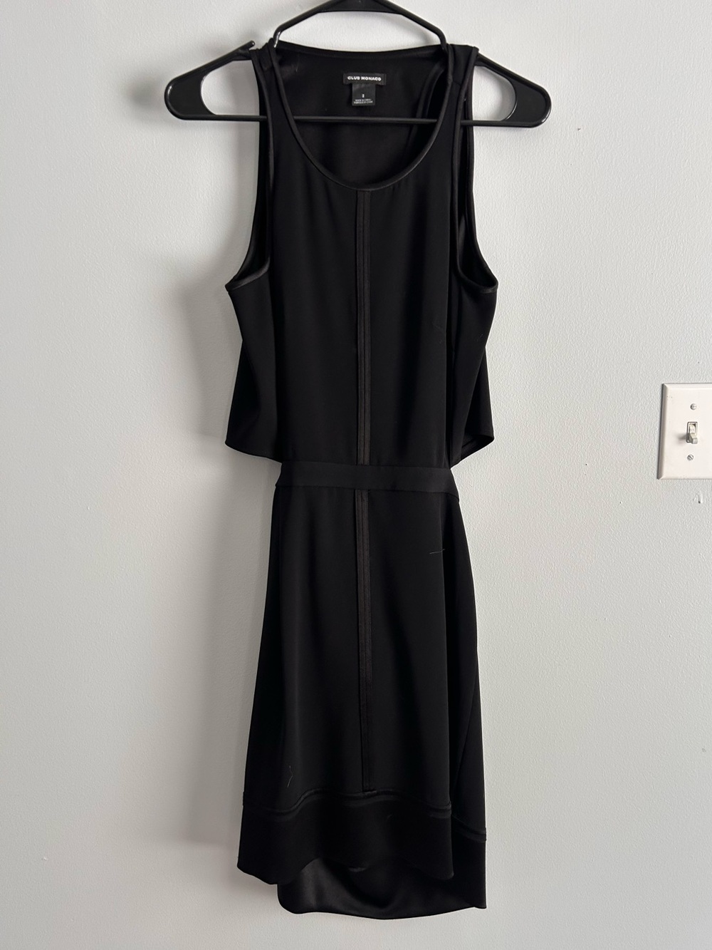 Club Monaco Black Layered Dress | Size 2 | Modern Minimal Sleeveless